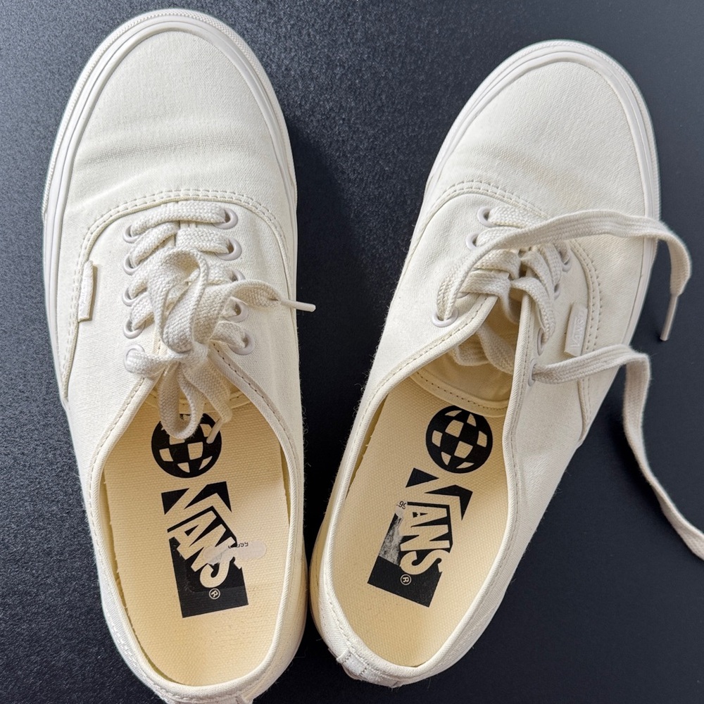 Vans Off-White Canvas Lace-Up Sneakers